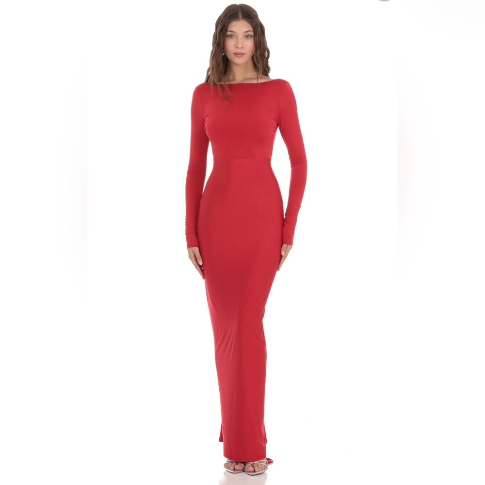 FASHION JUNKEE HIGH NECK BODYCON OPEN BACK MAXI DRESS SIZE LARGE NWT